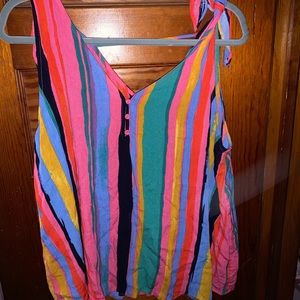 Bright tie sleeved tank top